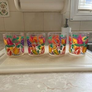 Set of 4 Vintage Plastic Fruit Cups